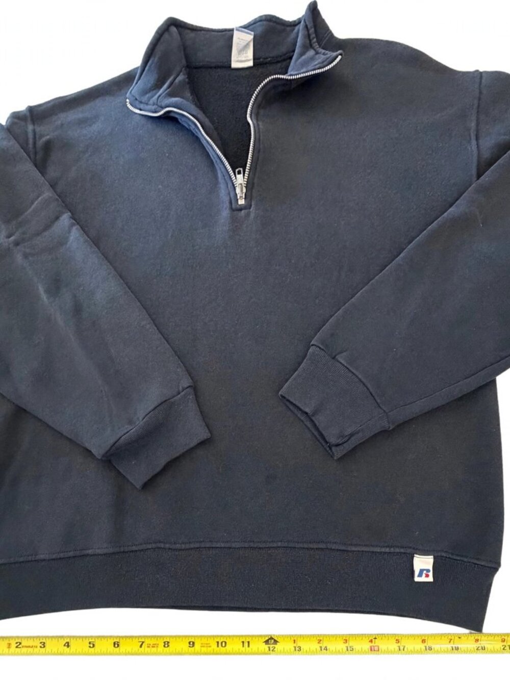 Russell Athletic Quarter Zip Mens L Navy Dri-Power Sweatshirt Athletic